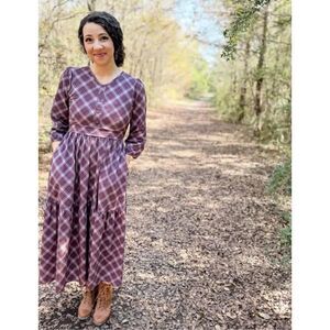 Super Cute Dresses Ringger plaid Tyrian Tyne plum dress